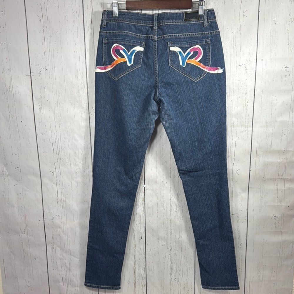 Rocawear Y2K Womens Skinny Jeans Pockets Blue Stretch Medium Wash Denim